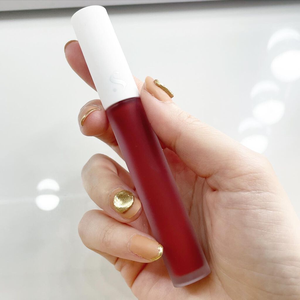 オールタイム ムード ベルベットティント 5PM もう 行くね〈オレンジレッド〉/saat insight/リップティントを使ったクチコミ（2枚目）