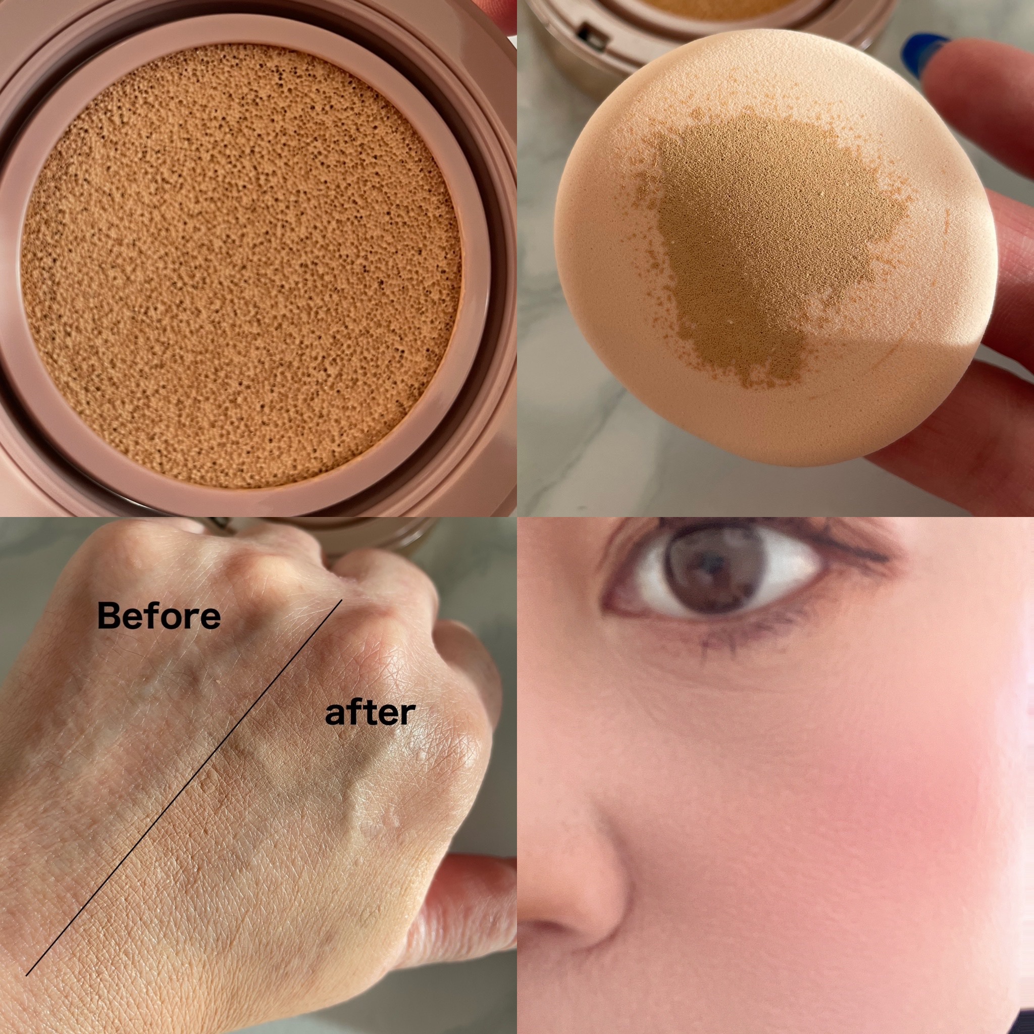 ハグクッション 23ベージュ/mude./クッションファンデーションを使ったクチコミ（2枚目）