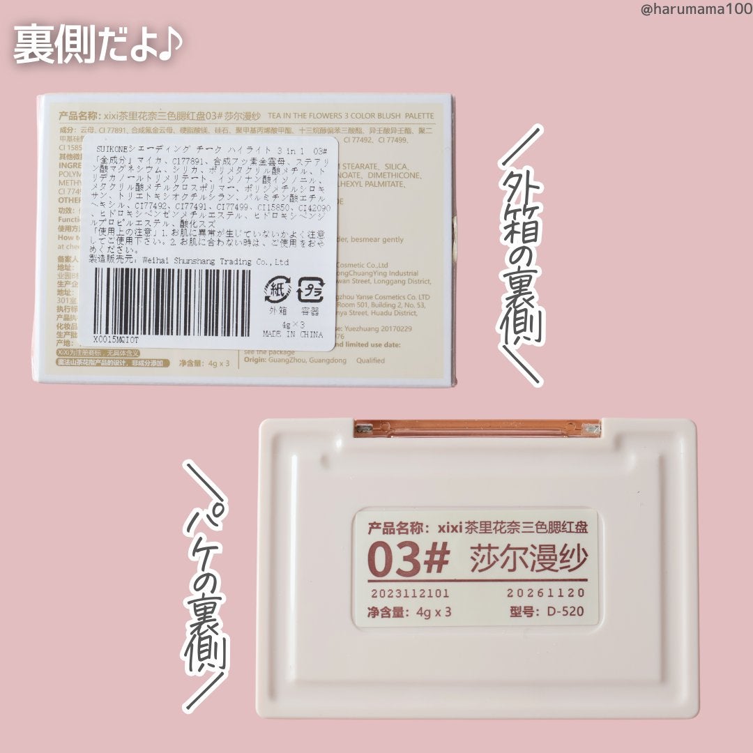 3in1 グラデーション チーク/xixi/パウダーチークを使ったクチコミ(7枚目)