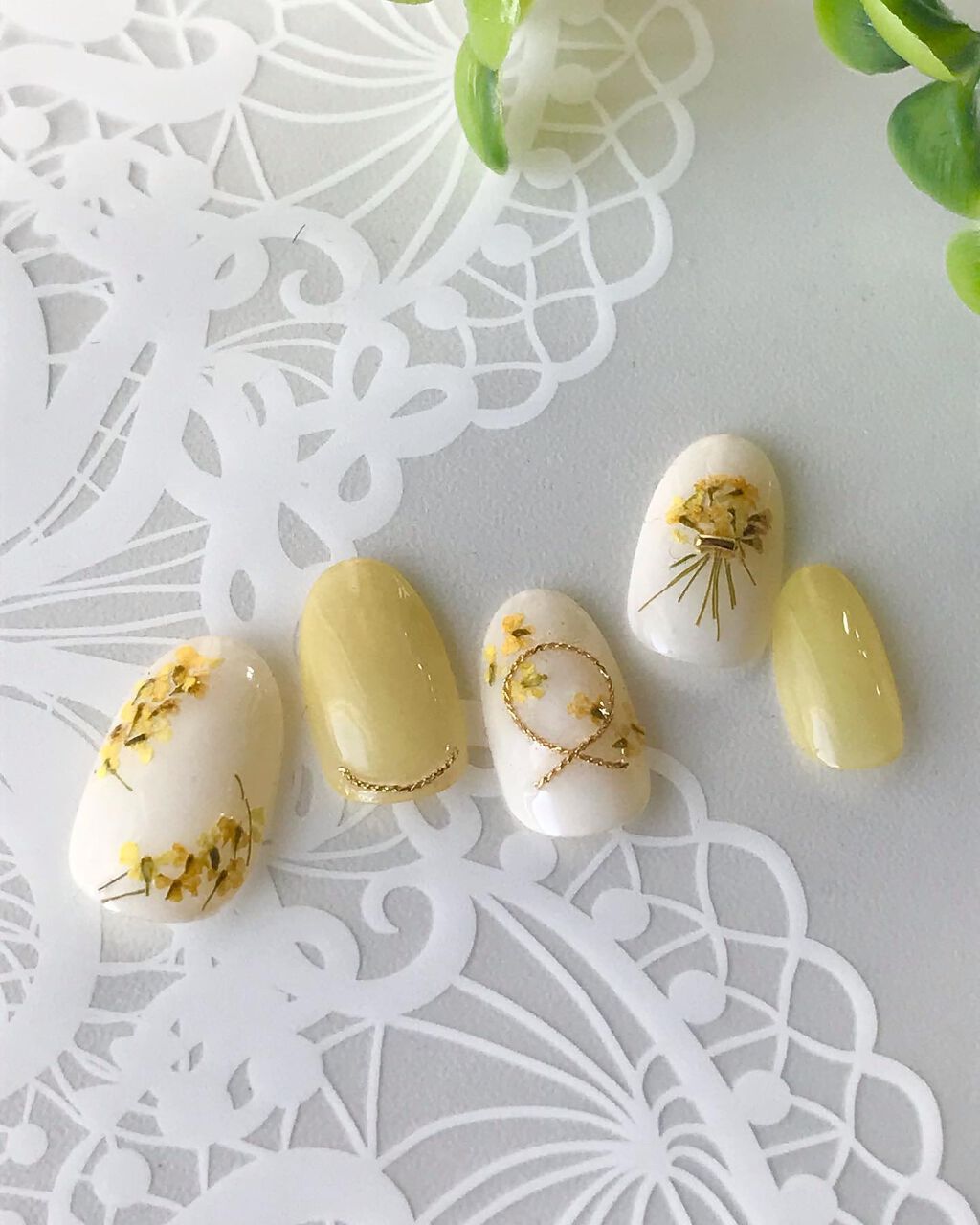 coco nail on LIPS 「ご覧頂きありがとうございます♡ 💐ミモザ押し花ネイル💐ミモ..」(1枚目)