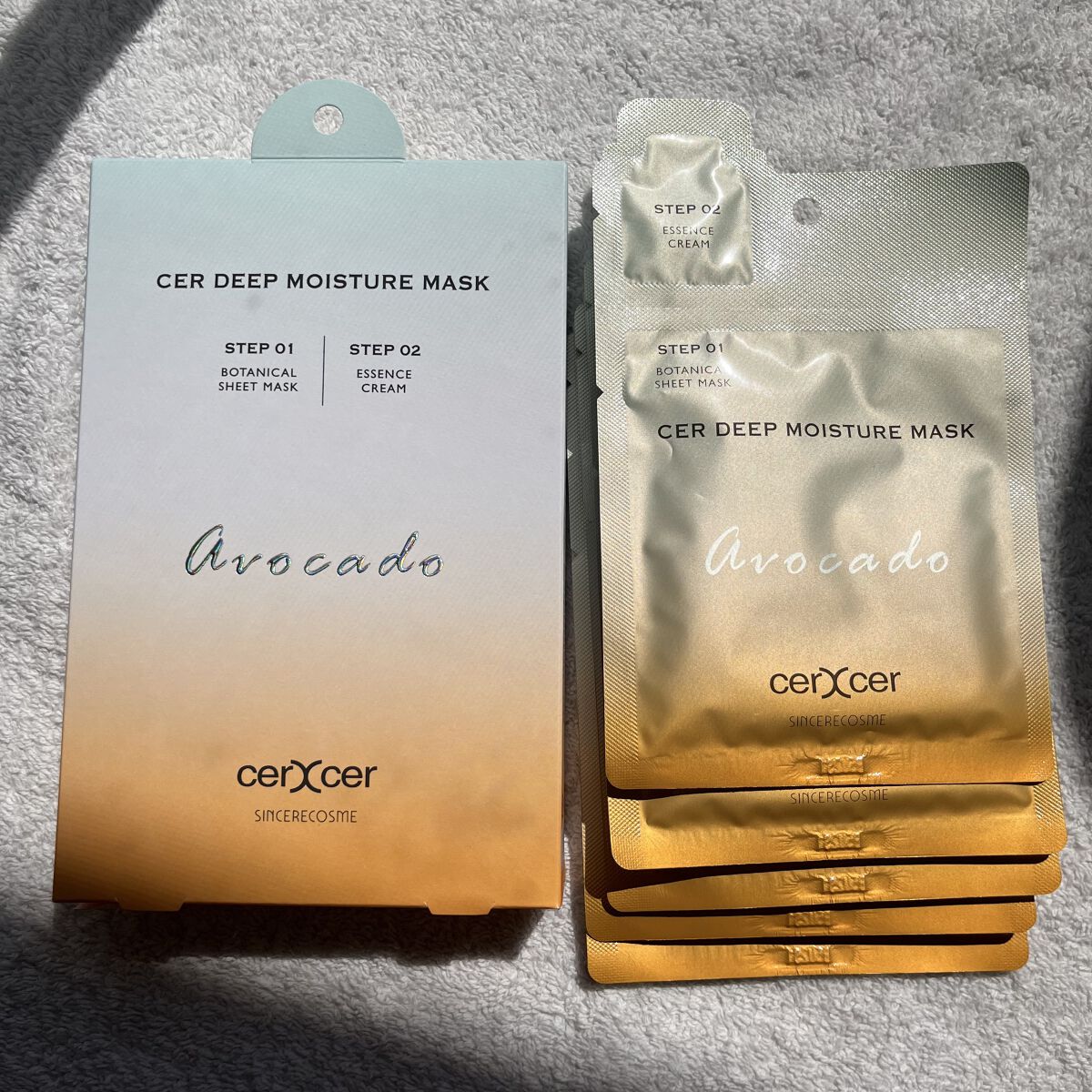 ディープモイスチャー マスク　(ケアクリーム付き)/cerXcer/シートマスク・パックを使ったクチコミ（1枚目）
