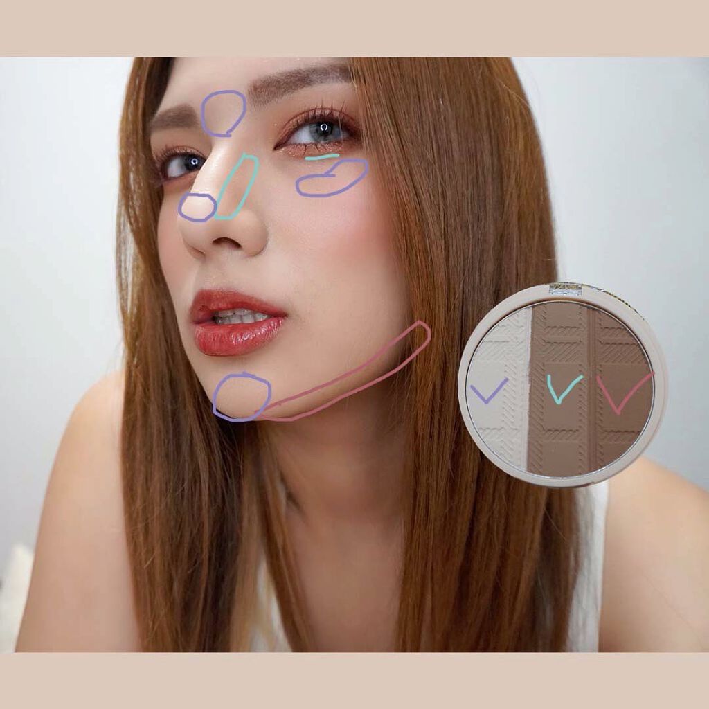 アップアンドダウントリプルコントゥアリング/BLACK ROUGE/シェーディングを使ったクチコミ（3枚目）