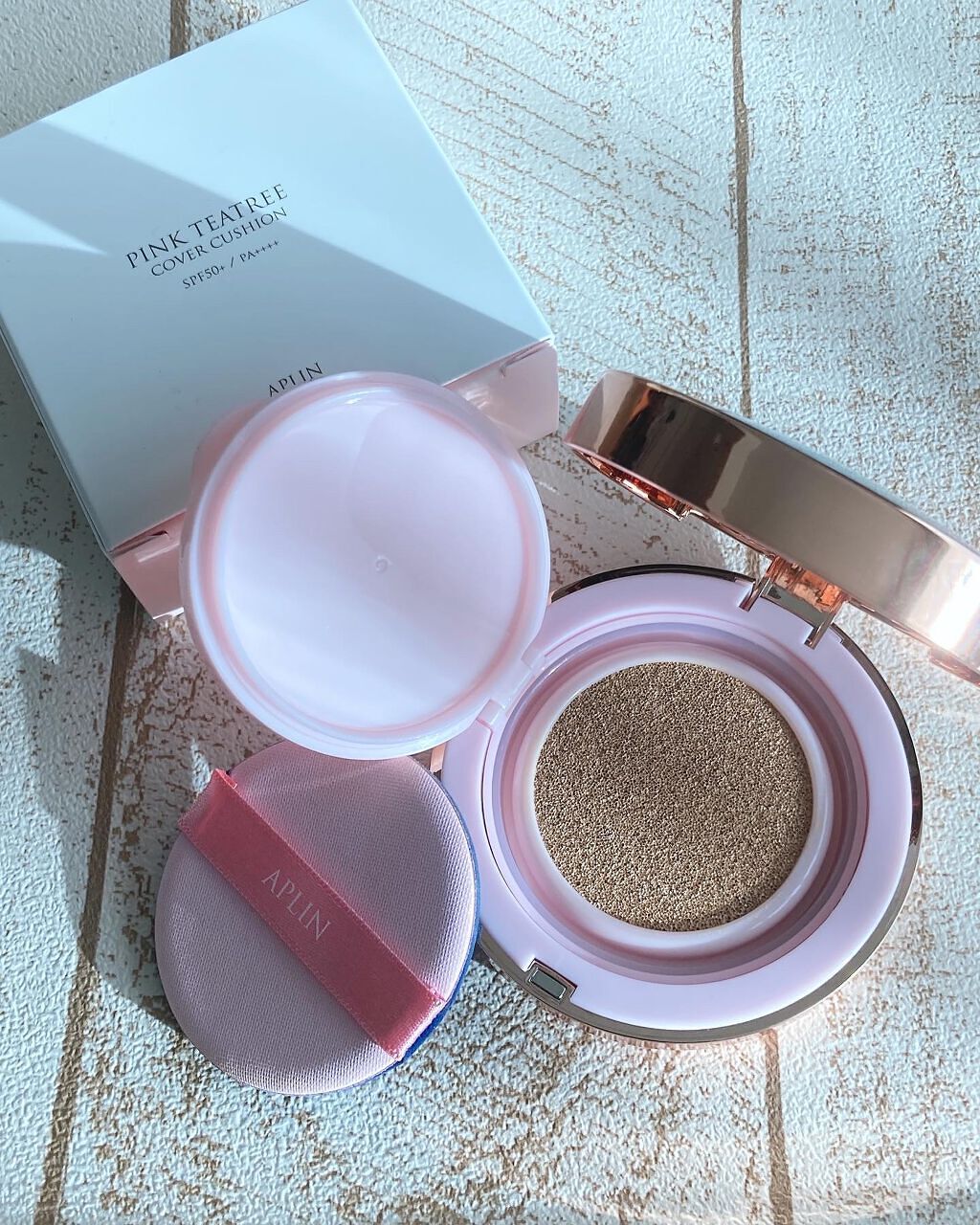 ピンクティーツリーカバークッション/APLIN/クッションファンデーションを使ったクチコミ（2枚目）