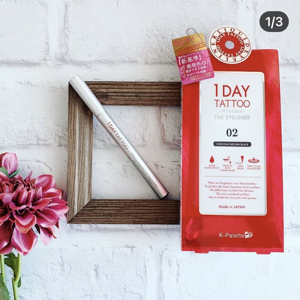 1DAY TATTOO プロキャスト ザ・アイライナー/K-パレット/リキッドアイライナーを使ったクチコミ（1枚目）