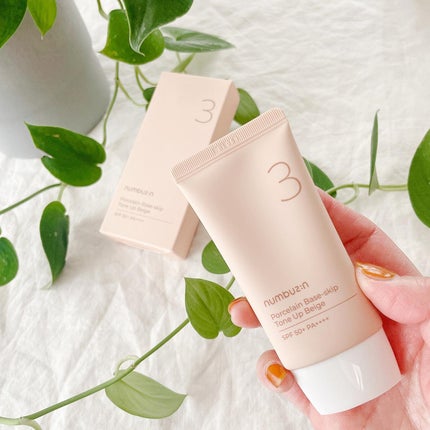 3番 ノーファンデ陶器肌トーンアップクリーム/numbuzin/化粧下地を使ったクチコミ(4枚目)