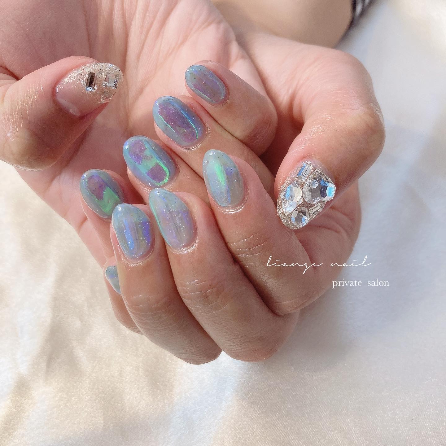 #リアンジェネイル,#柏ネイル,#ネイル,#春ネイル,#大人ニュアンスネイル,#ニュアンスネイル,#ジェルネイル,#ミラーネイル,#うるうるネイル,#オーロラネイル,#グリッターネイルのネイルデザイン