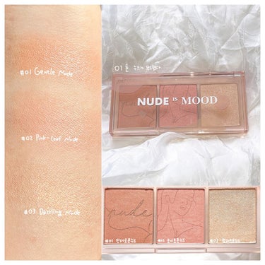 ツヤを取り込む？！🇰🇷ムードたっぷりパレット
《 peripera / All Take Mood Cheek Palette #01 》﻿
﻿
雰囲気がありすぎる🥺🌿﻿
チーク&ハイライターを紹介しま