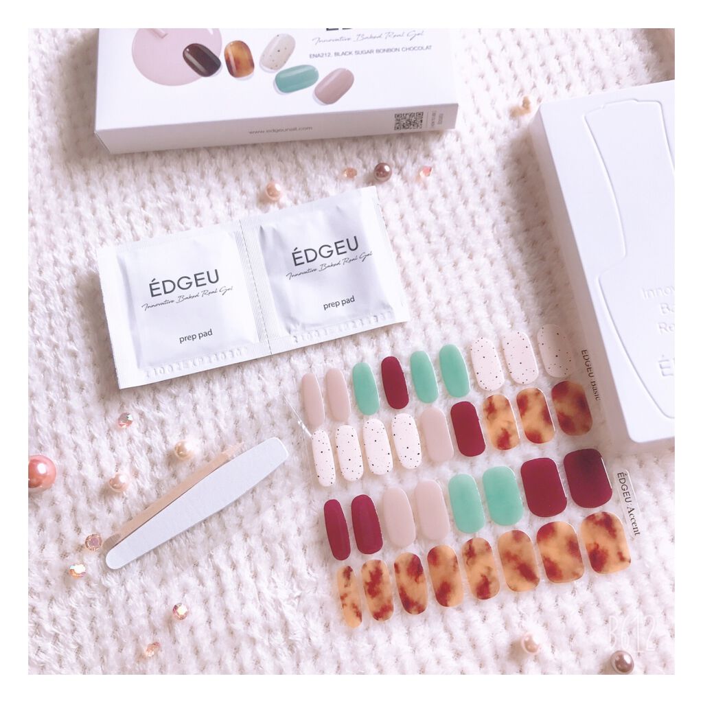EDGEU ジェルネイルシール ENA212 BLACK SUGAR BONBON CHOCOLAT/EDGEU/ネイルシールを使ったクチコミ（2枚目）