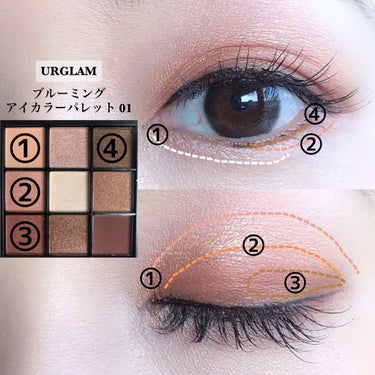 UR GLAM　BLOOMING EYE COLOR PALETTE/U R GLAM/アイシャドウパレットを使ったクチコミ（3枚目）