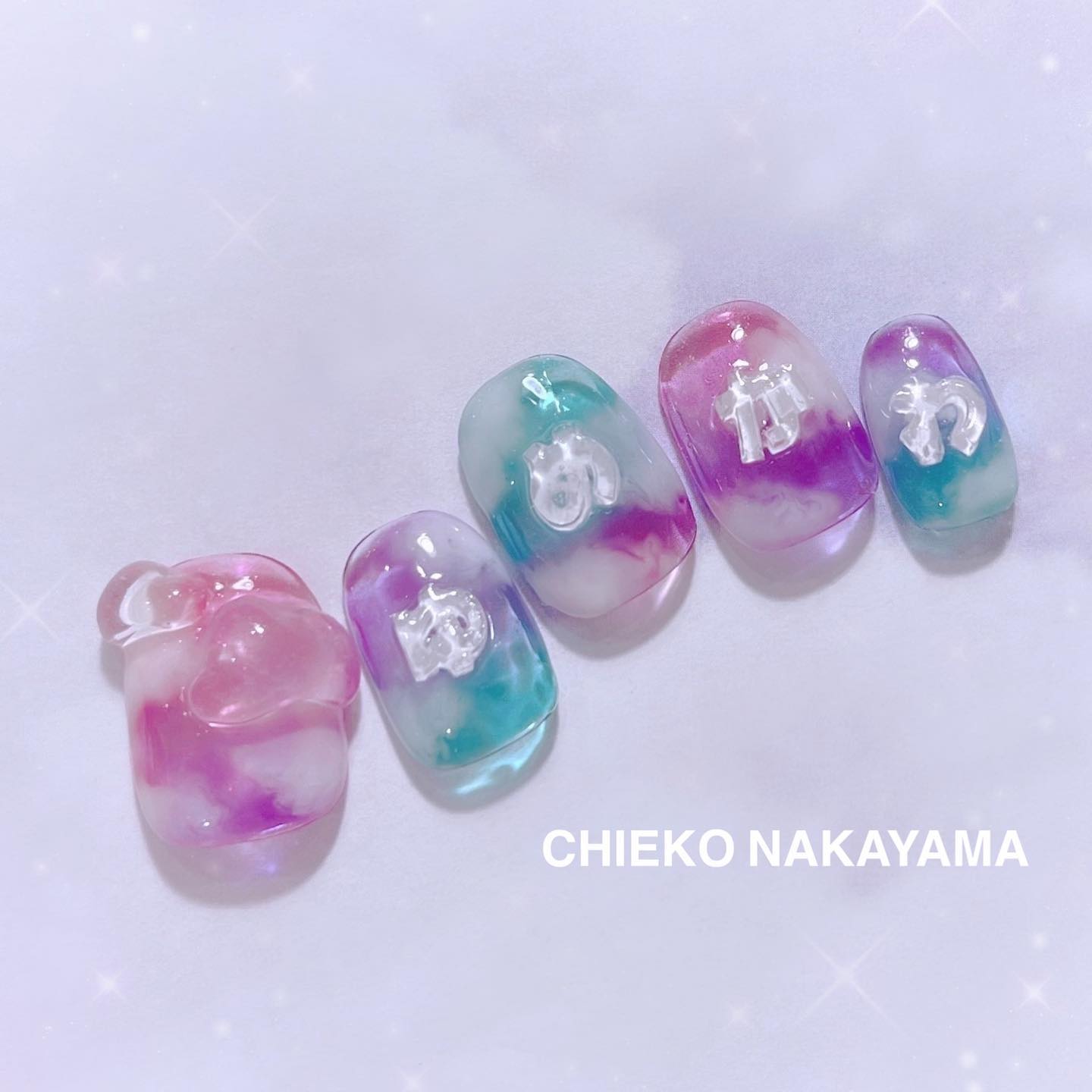 #ネイル,#かわいいネイル,#ゆめかわネイル,#雲ネイルのネイルデザイン