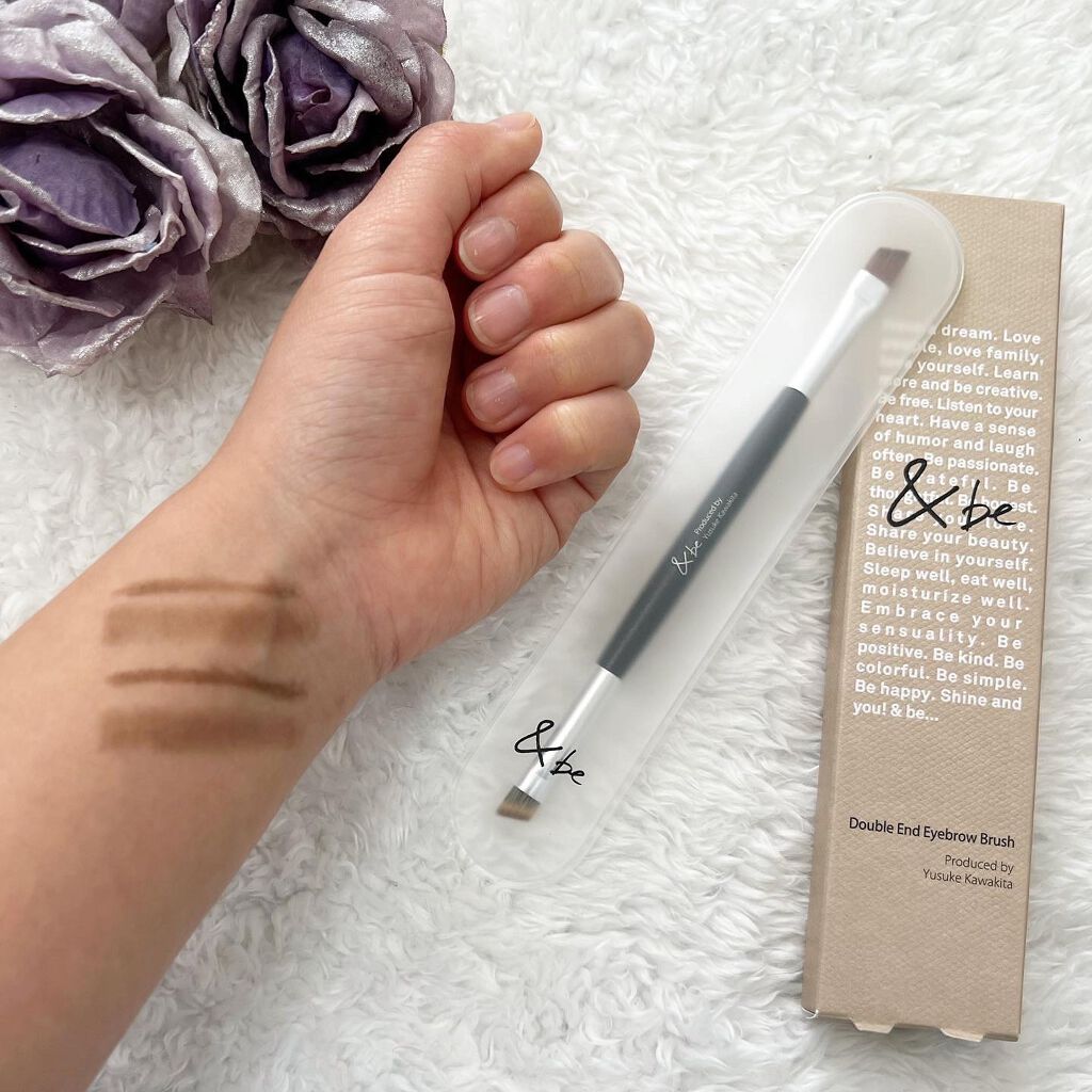 ダブルエンドアイブロウブラシ熊野筆/&be/メイクブラシを使ったクチコミ(3枚目)