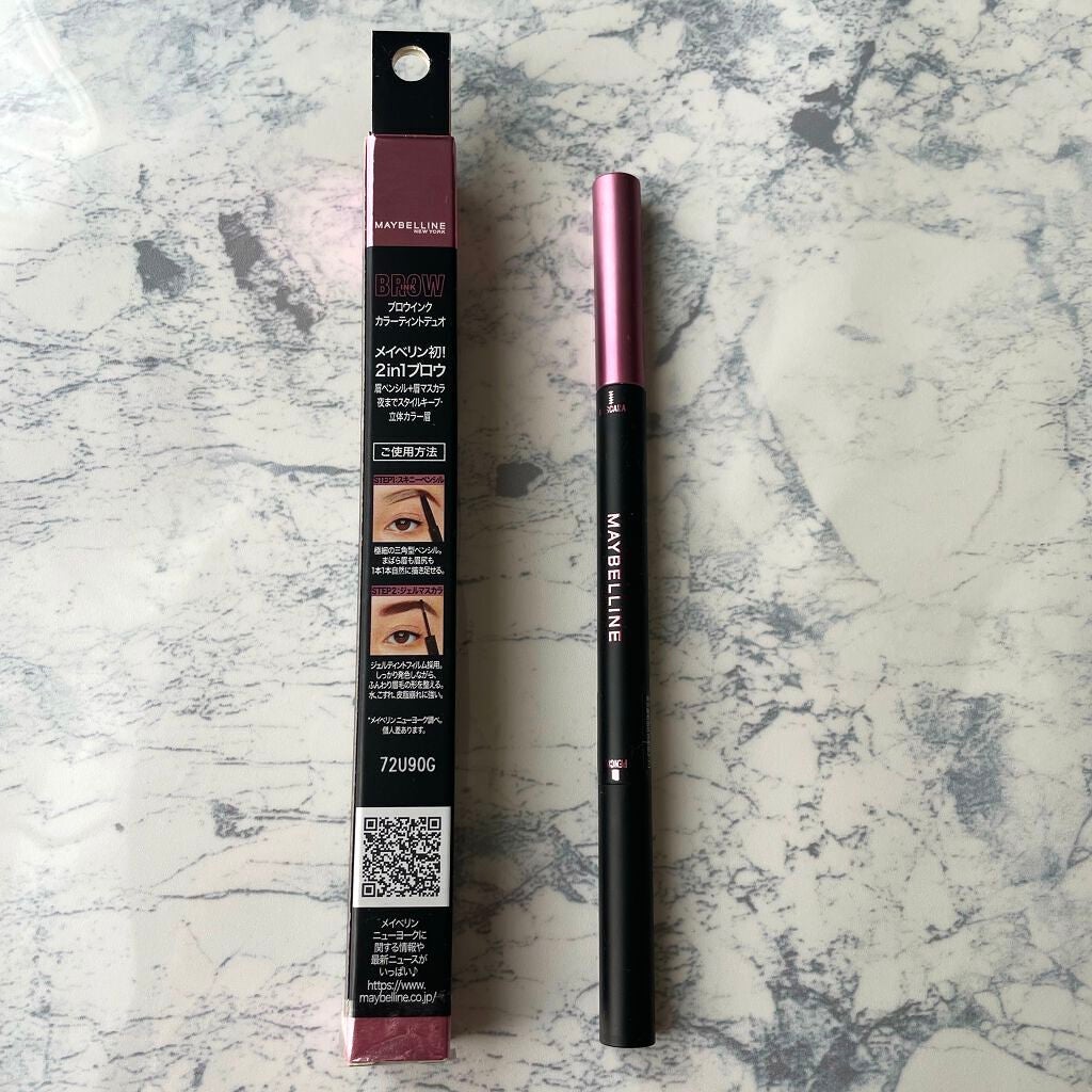 ブロウインク カラーティントデュオ/MAYBELLINE NEW YORK/眉ティントを使ったクチコミ(2枚目)