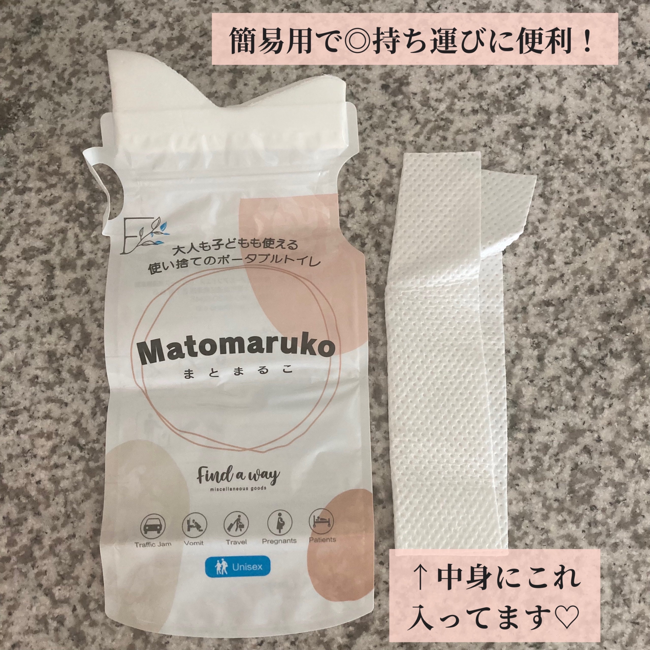 まとまるこシリーズ700ml ミニポータブルト イレ/find a way/その他生理用品を使ったクチコミ（2枚目）