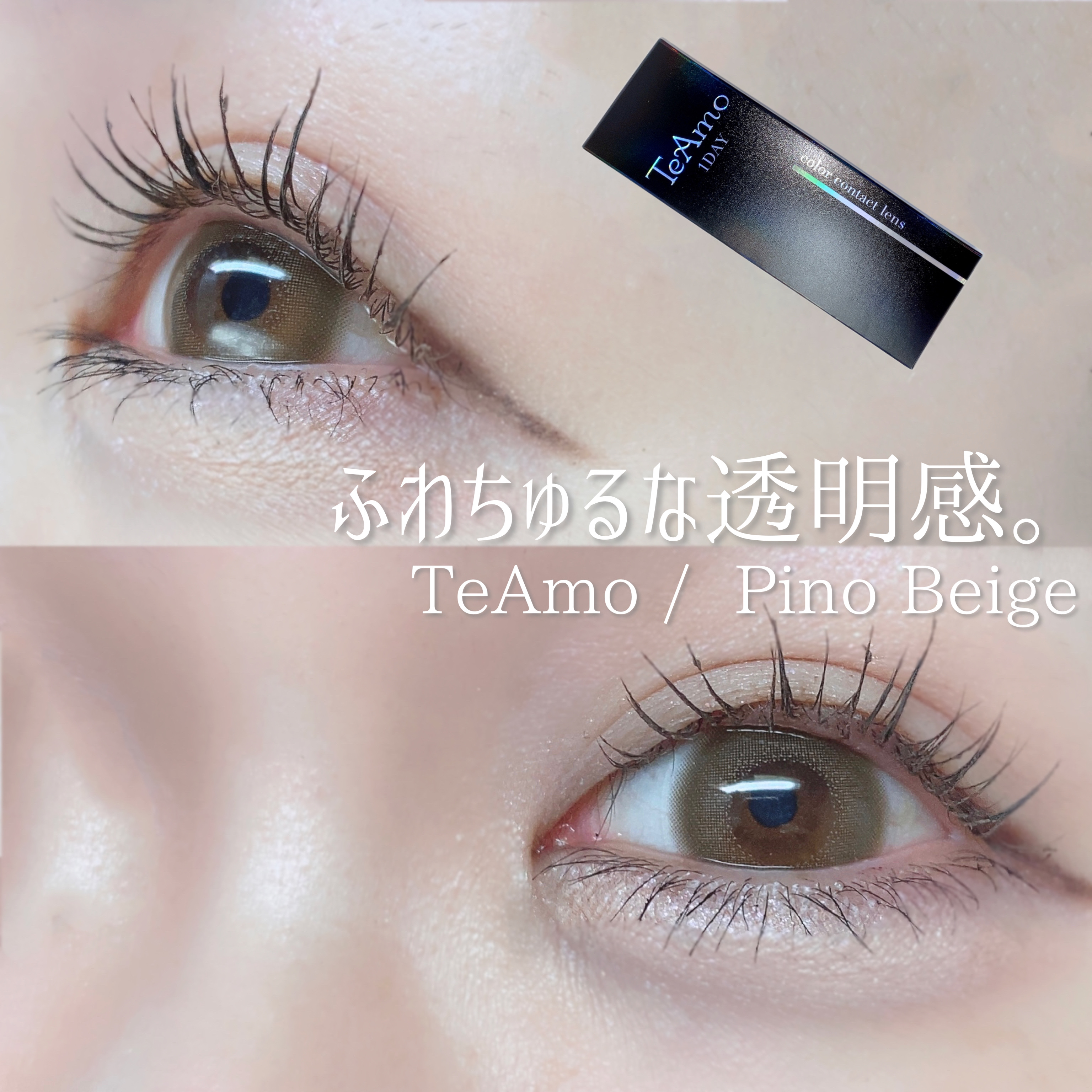TeAmo 1DAY ピノ ベージュ/TeAmo/ワンデー（１DAY）カラコンを使ったクチコミ（1枚目）