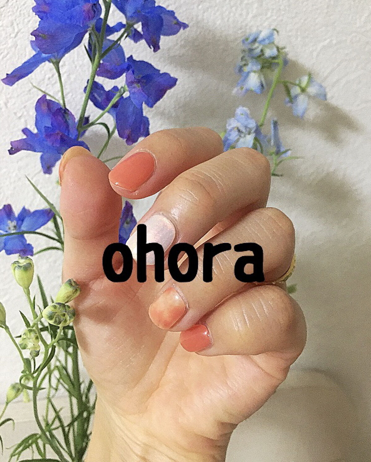 セミキュアジェルネイル（ハンド） ND-245 N Peachnia (summer oasis Collection)/ohora/ネイルシールを使ったクチコミ（1枚目）