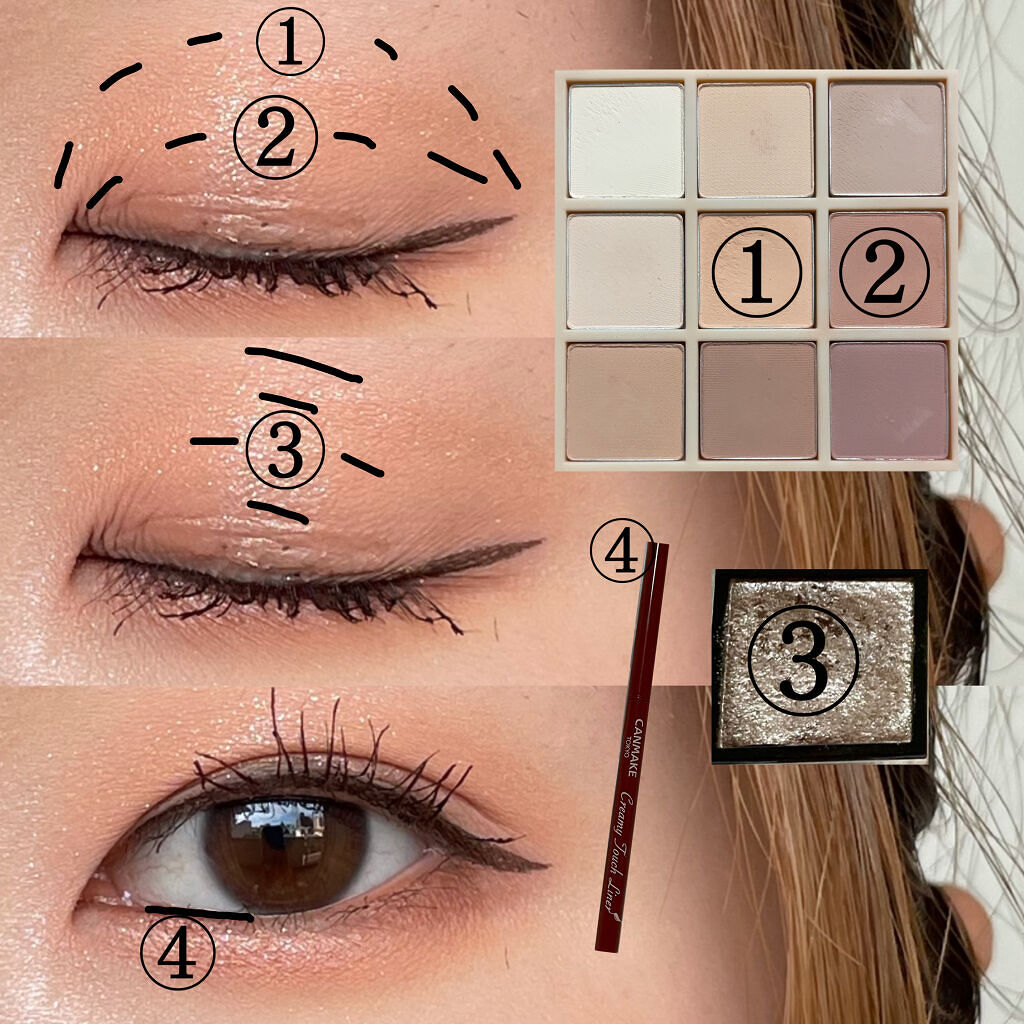 3CE マルチアイカラーパレット DEAR NUDE/3CE/アイシャドウパレットを使ったクチコミ（3枚目）