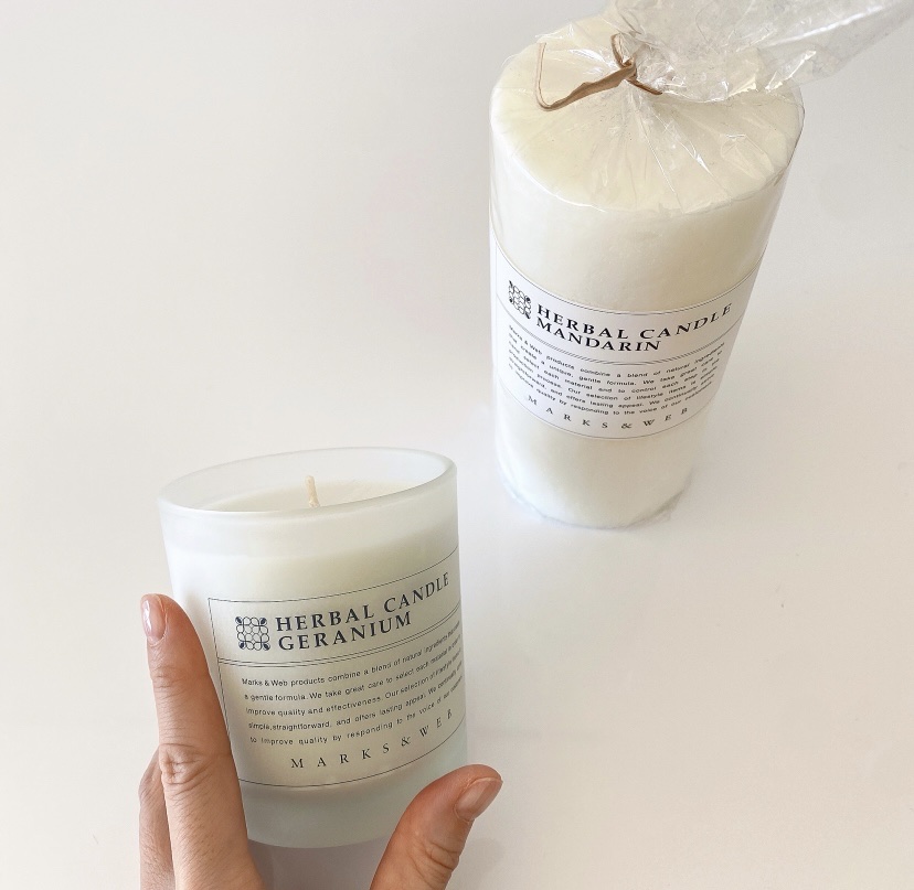 ハンドメイド ハーバルキャンドルグラス/MARKS&WEB/アロマキャンドルを使ったクチコミ（2枚目）
