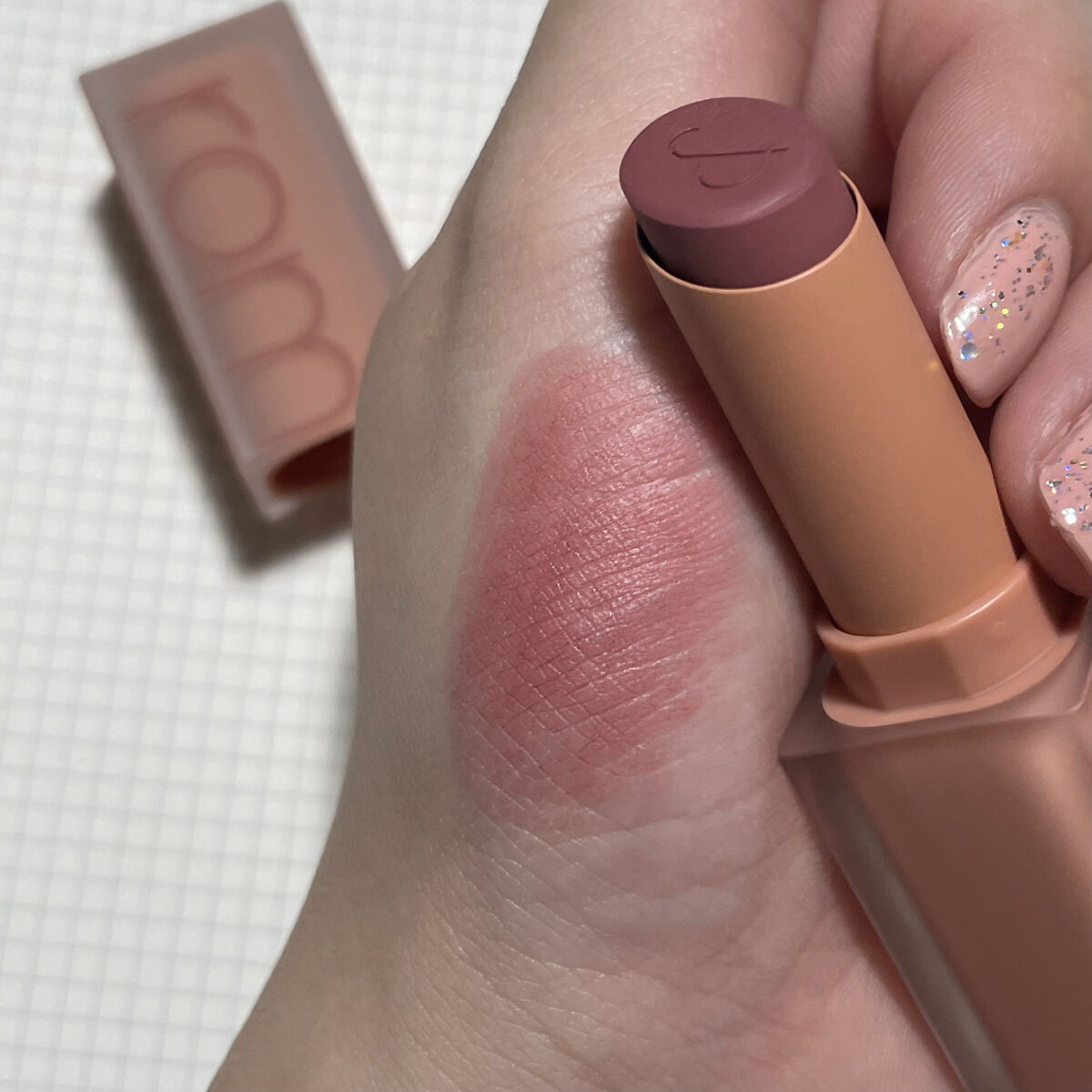 ゼロマットリップスティック 22 モーブビーンズ(Mauve Beans)/rom&nd/口紅を使ったクチコミ（2枚目）