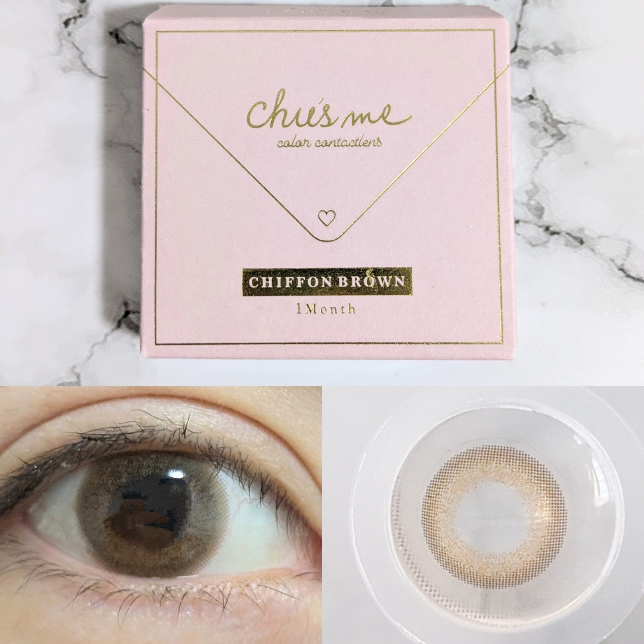 Chu's me monthly シフォンブラウン/Chu's me/１ヶ月（１MONTH）カラコンを使ったクチコミ（2枚目）