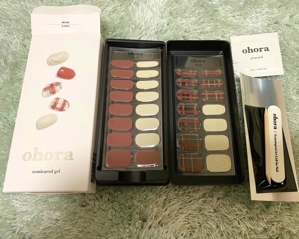 セミキュアジェルネイル(ハンド)/ohora/ネイルシールを使ったクチコミ(3枚目)