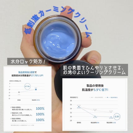 ミッドナイトブルーカーミングクリーム/Klairs/フェイスクリームを使ったクチコミ(2枚目)