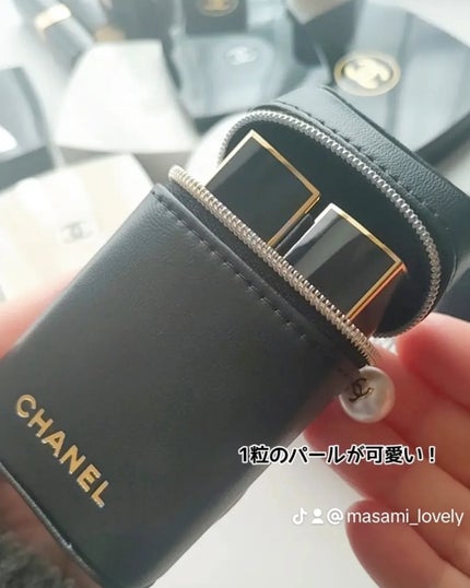 ルージュ アリュール ヴェルヴェット レ ペルル セット オブ 2/CHANEL/メイクアップキットを使ったクチコミ(4枚目)