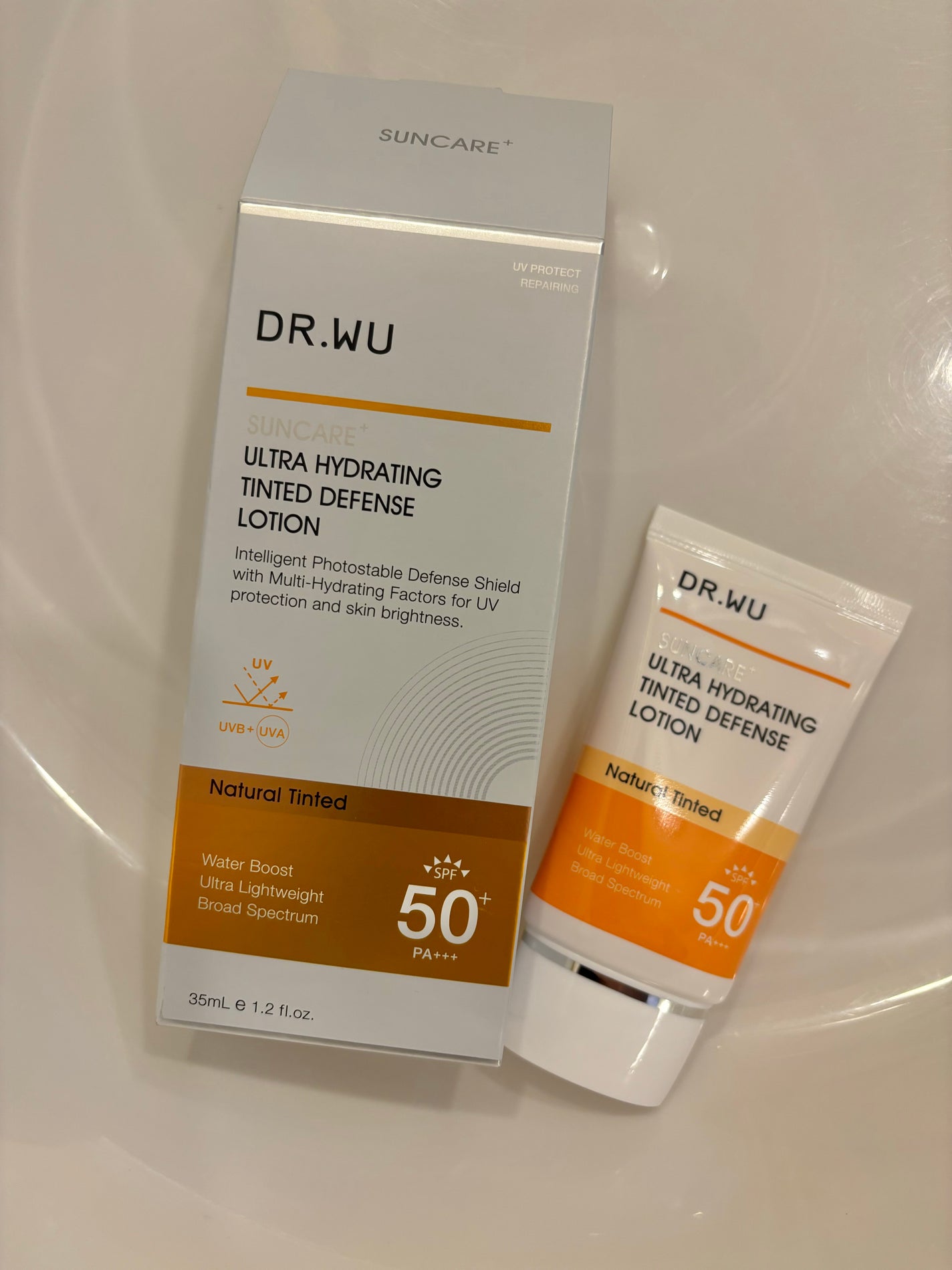 サンスクリーン+モイスト(色付き)<日焼け止め>/DR.WU/日焼け止めローションを使ったクチコミ(1枚目)