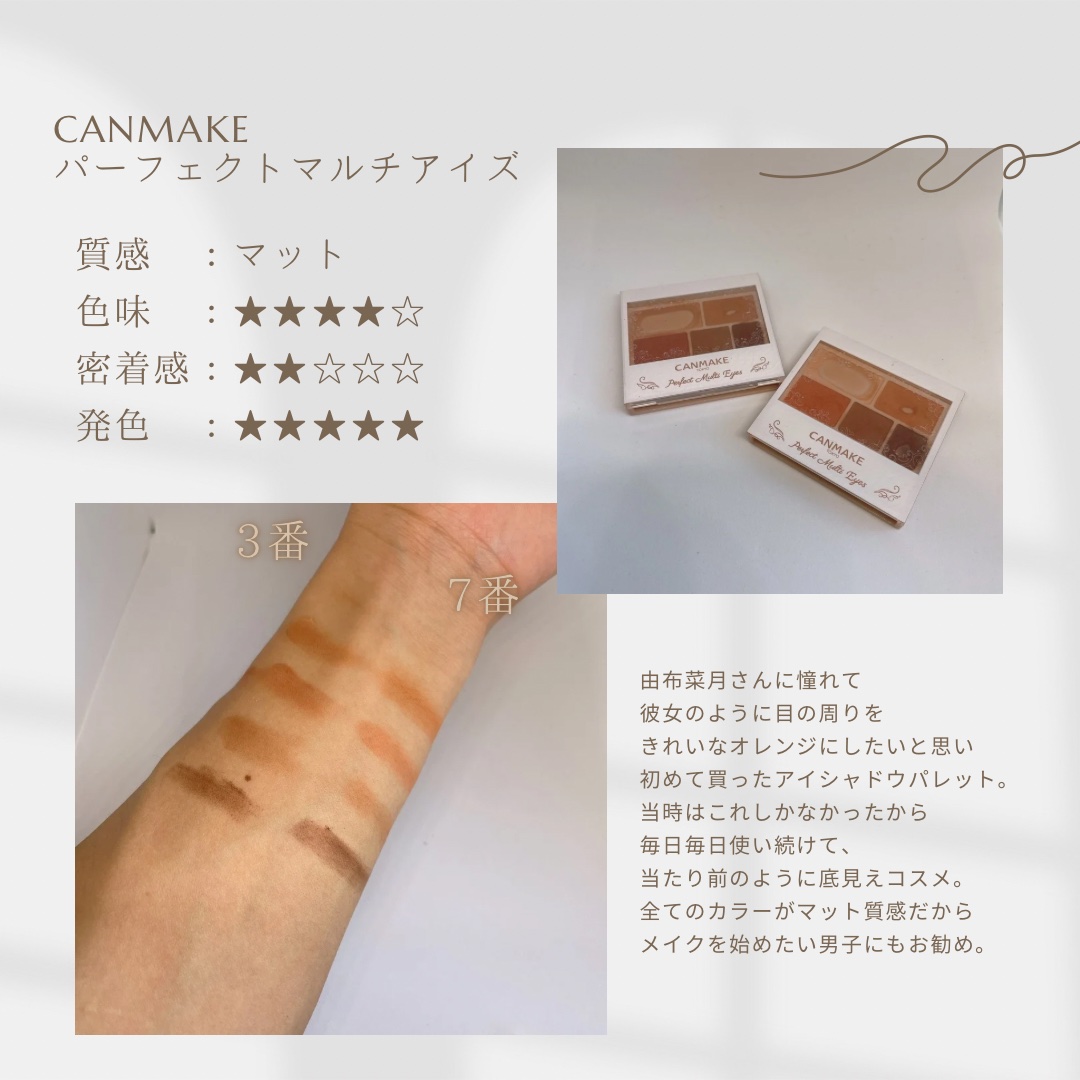 パーフェクトマルチアイズ/キャンメイク/アイシャドウパレットを使ったクチコミ（2枚目）