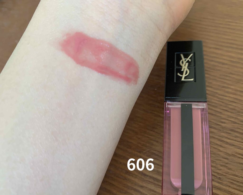 ルージュ ピュールクチュール ヴェルニ ウォーターステイン 606 ローズウッド フロウ/YVES SAINT LAURENT BEAUTE/口紅を使ったクチコミ（2枚目）