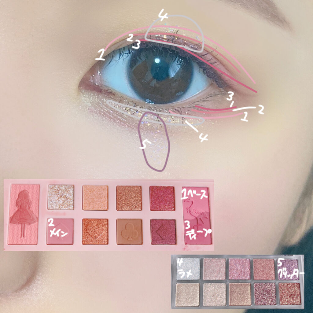 アリスドリームランドシリーズ 12色アイシャドウパレット（ZEESEA×大英博物館）/ZEESEA/アイシャドウパレットを使ったクチコミ（2枚目）