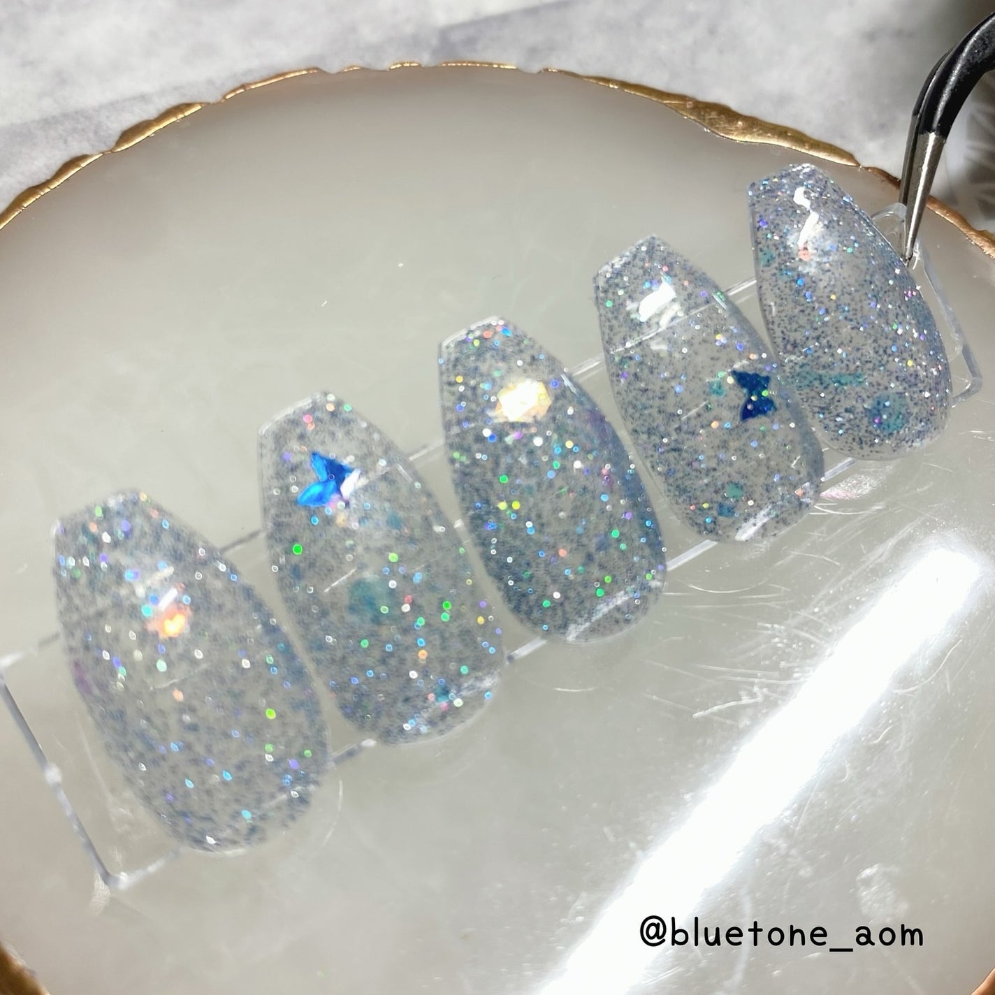 ⋆͛🦖⋆͛aomi on LIPS 「オリジナルフラッシュ📸ブルーオーロラ💙🦄パウダーぎっしりじゃな..」(2枚目)