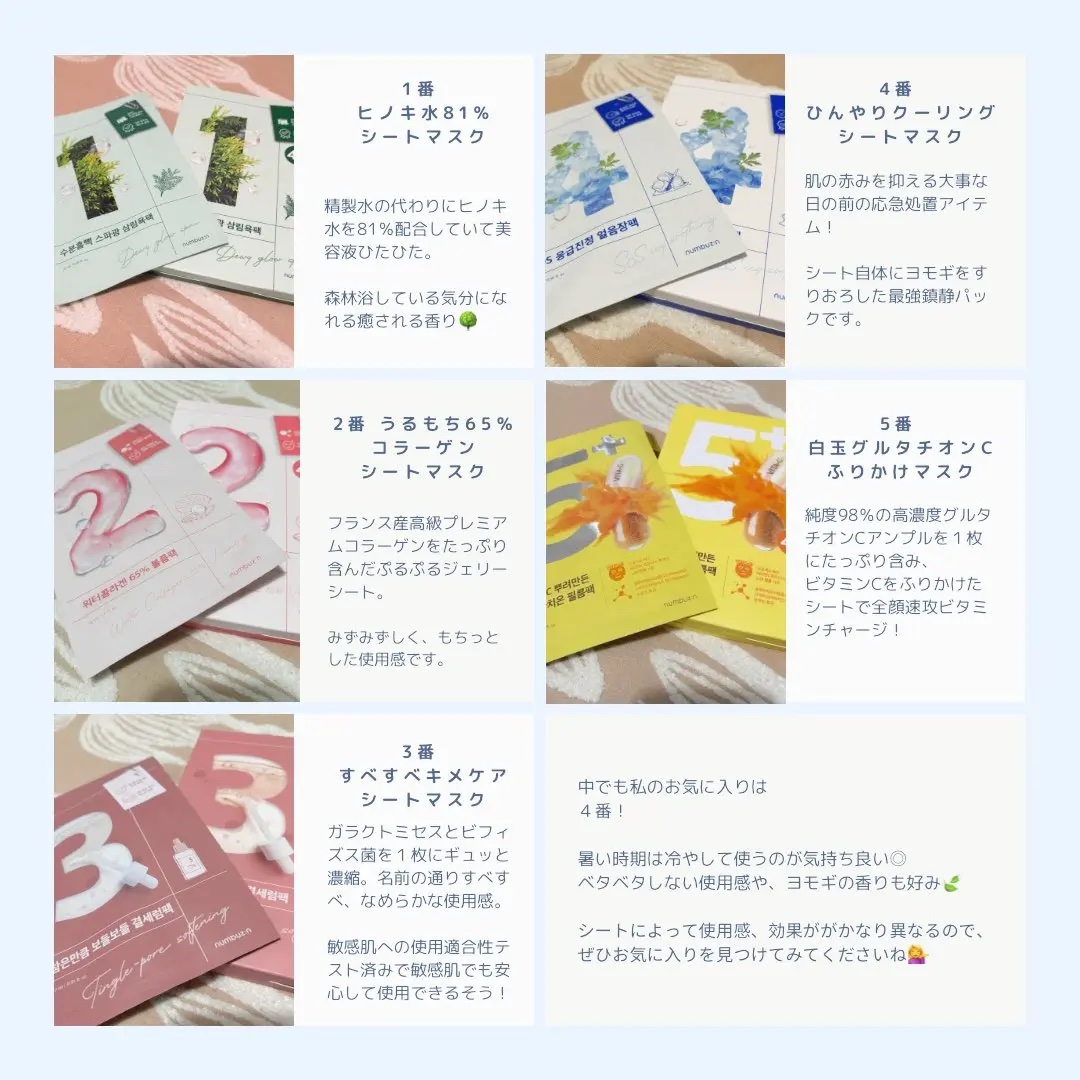 1番 ヒノキ水81%シートマスク/numbuzin/シートマスク・パックを使ったクチコミ（1枚目）