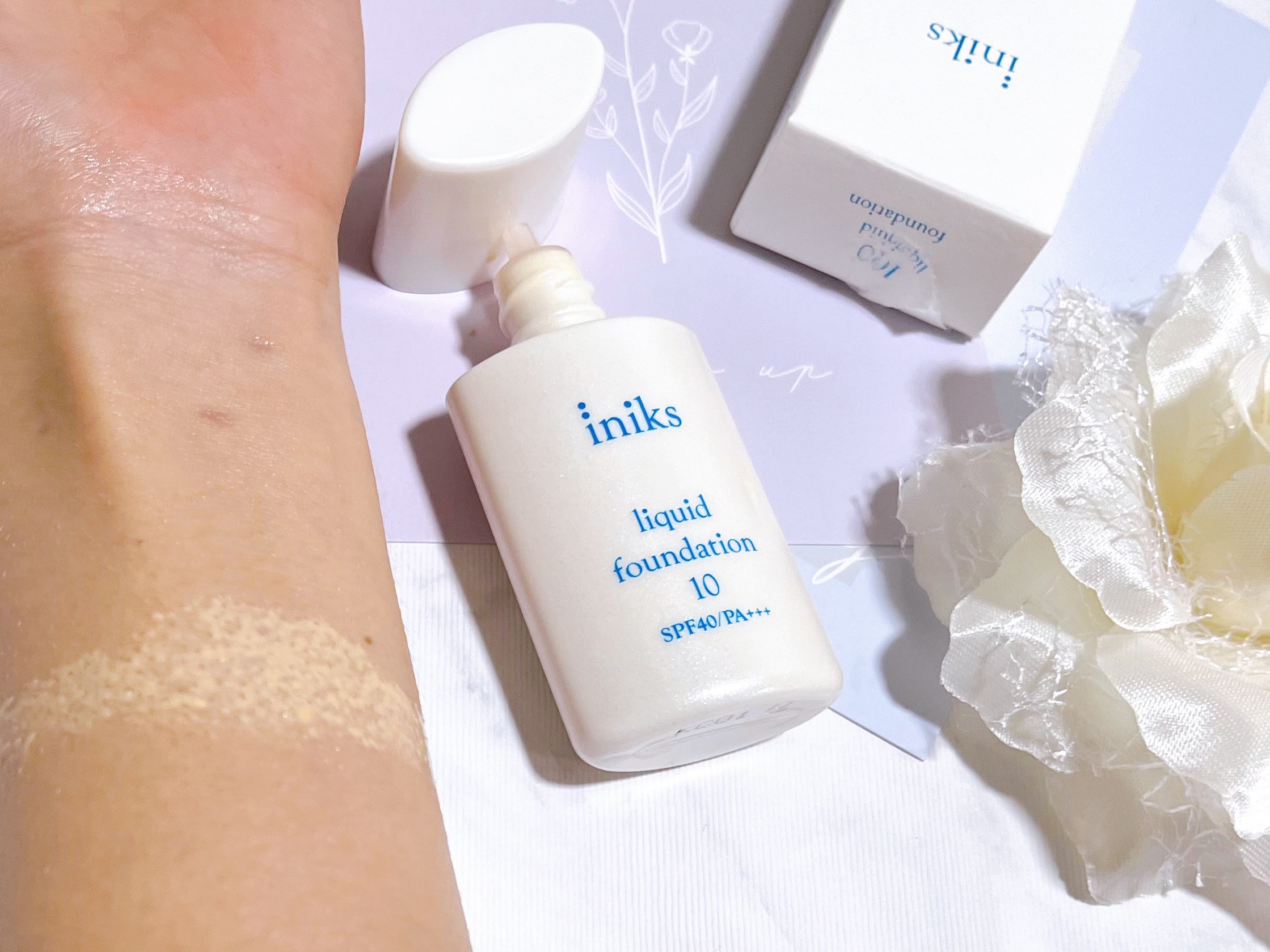 リキッド ファンデーション 10：ライトオークル/iniks/リキッドファンデーションを使ったクチコミ（2枚目）