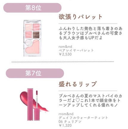 ジューシーラスティングティント/rom&nd/リップティントを使ったクチコミ(3枚目)