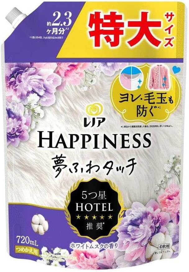 レノアハピネス夢ふわタッチ ホワイトムスク 詰替特大（720ml）