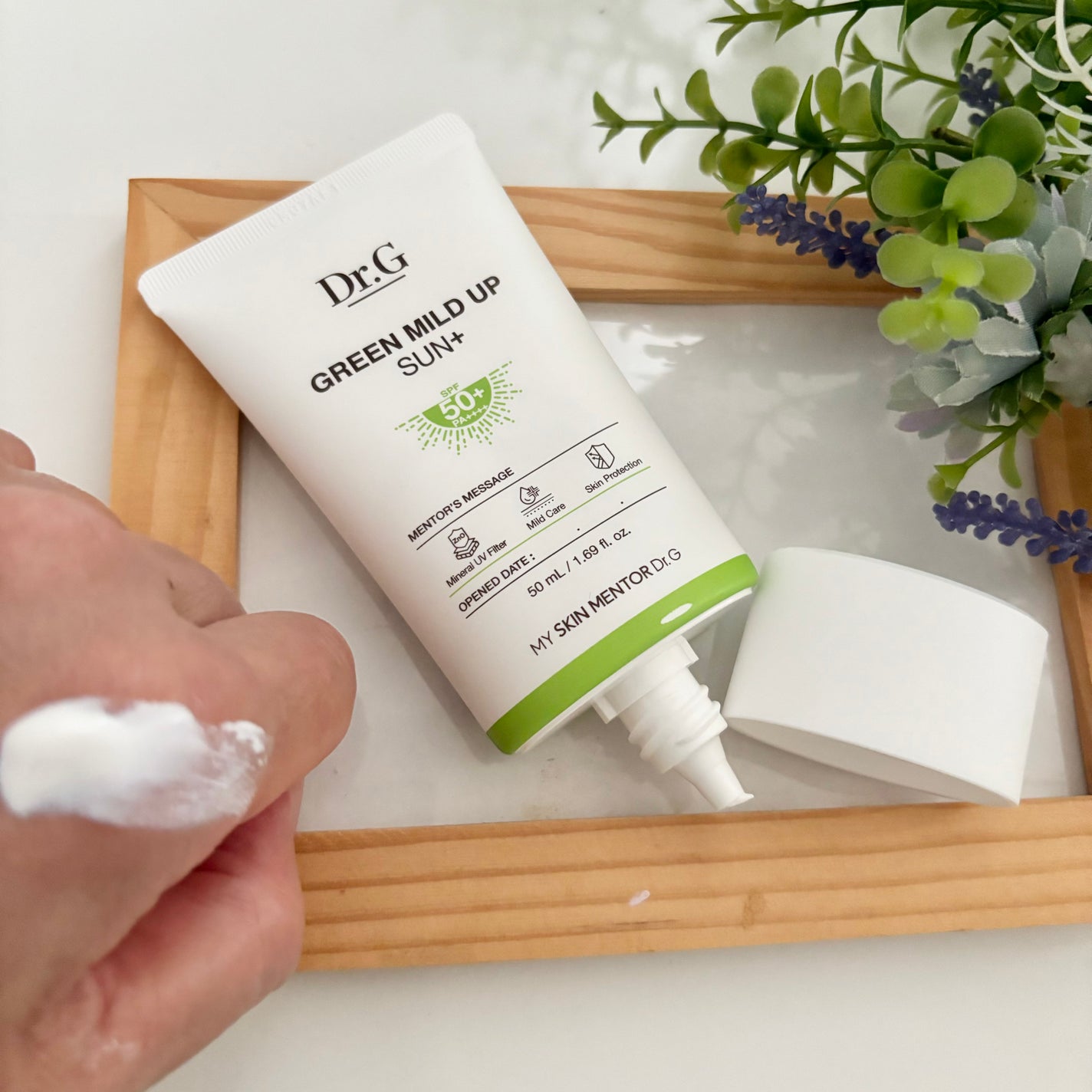 グリーンマイルドアップサンプラス/Dr.G/日焼け止めクリームを使ったクチコミ(3枚目)