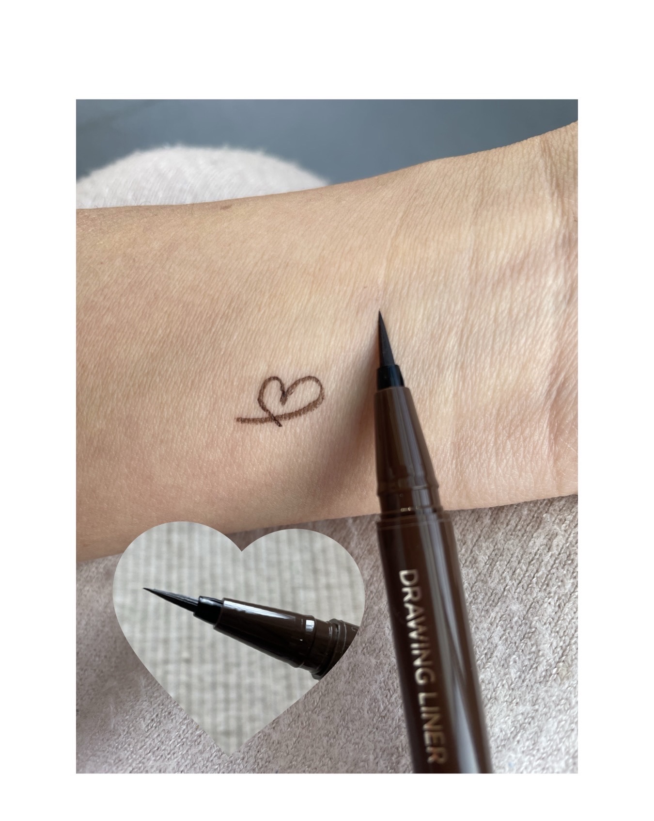 ウォンジョンヨ ドローイングライナー 02 ブラウン/Wonjungyo/リキッドアイライナーを使ったクチコミ（2枚目）