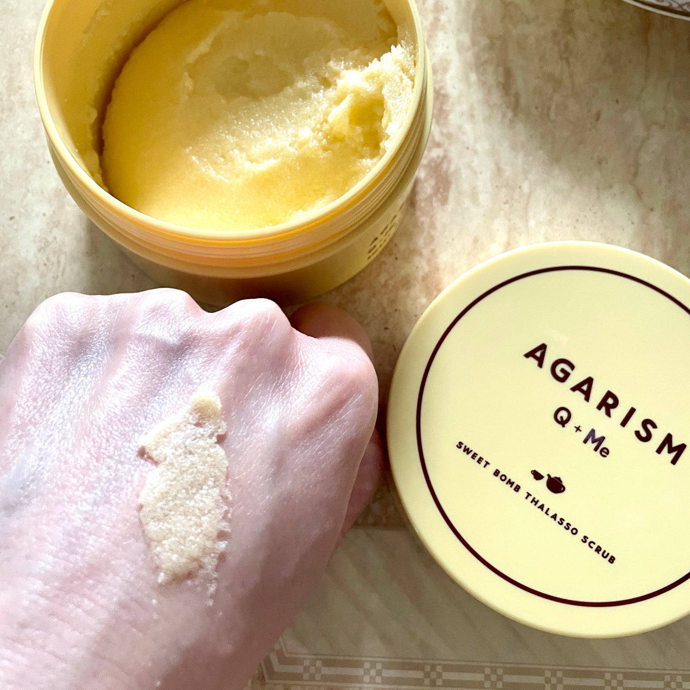 Q+Me スウィートボムタラソスクラブレモンティーの香り/AGARISM/バスト・ヒップケアを使ったクチコミ(3枚目)