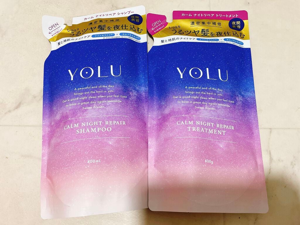 カームナイトリペアシャンプー/トリートメント/YOLU/市販シャンプーを使ったクチコミ(1枚目)