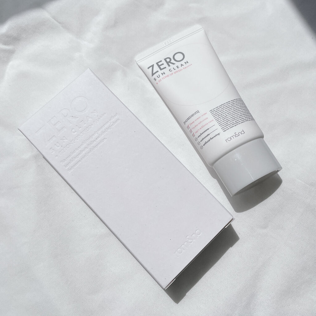 ゼロサンクリーン 02 TONE UP/rom&nd/日焼け止めクリームを使ったクチコミ（3枚目）