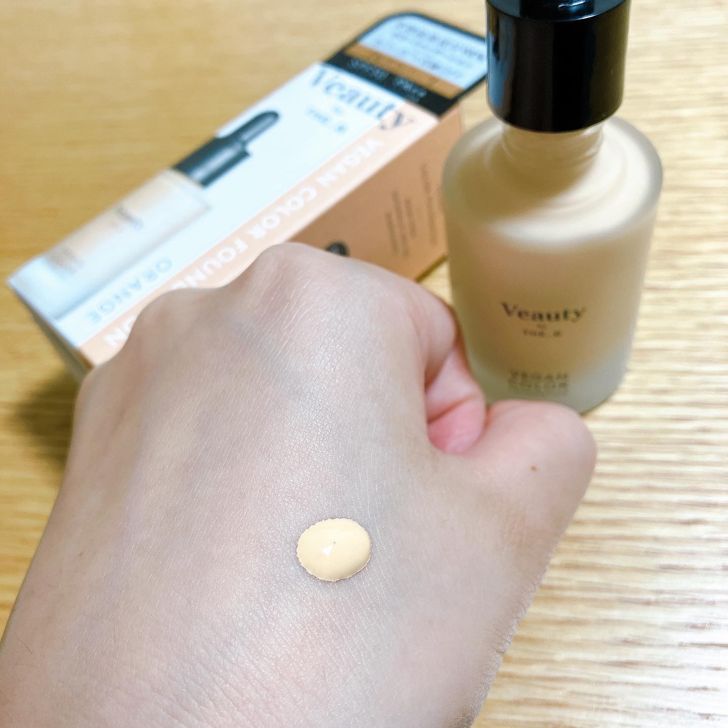 ヴィーガン カラーファンデーション オレンジ/Veauty by THE_B/リキッドファンデーションを使ったクチコミ（3枚目）