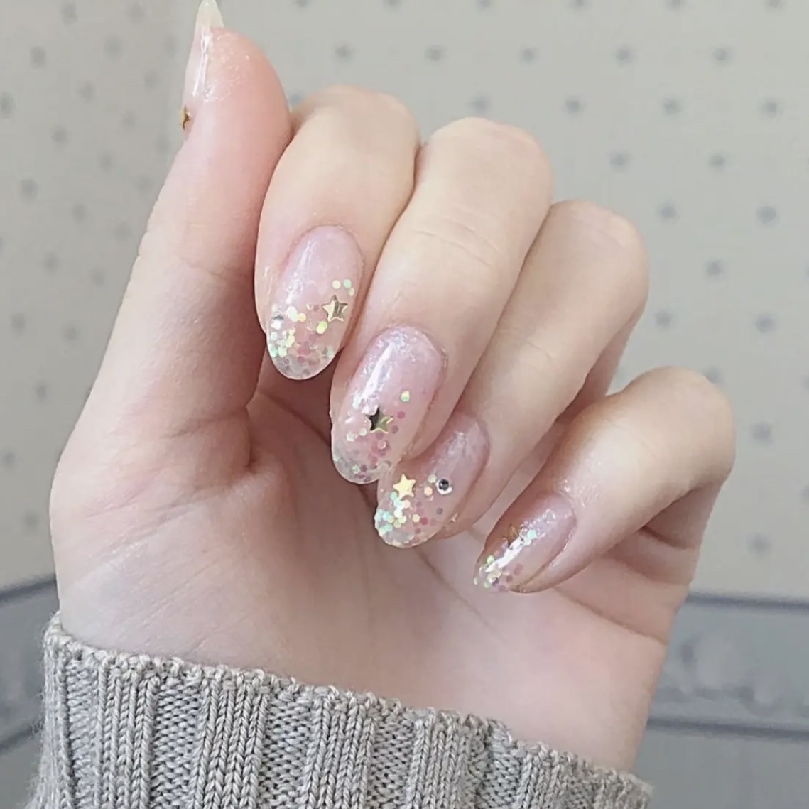 ネイル エナメル 015 透明ラメ/ちふれ/マニキュアを使ったクチコミ（1枚目）