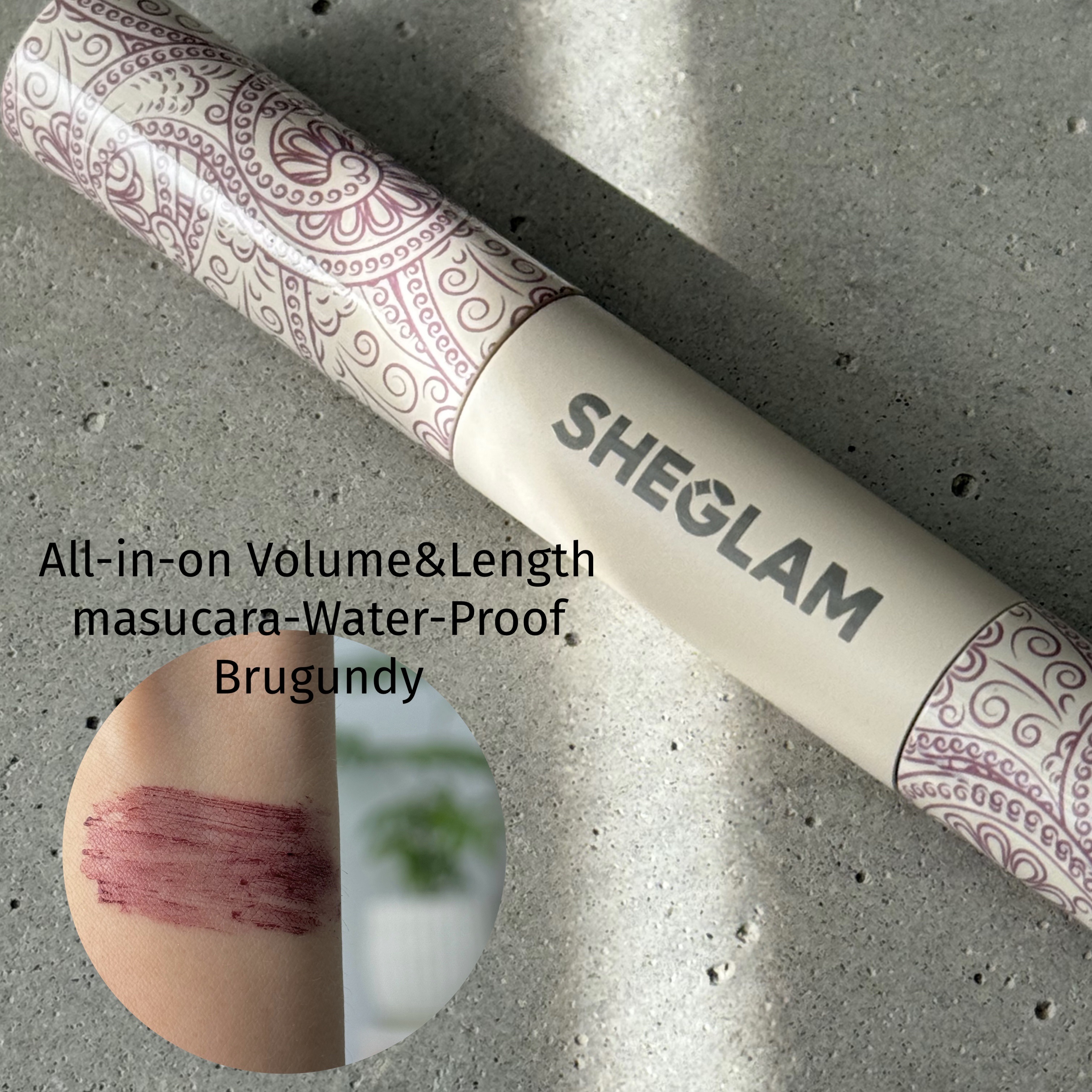 SHEGLAM オールインワンボリューム＆レングスマスカラのクチコミ「SHEGLAM オールインワンボリューム&ロングマスカラ バーガンディ🍂

Waterproo.....」（1枚目）