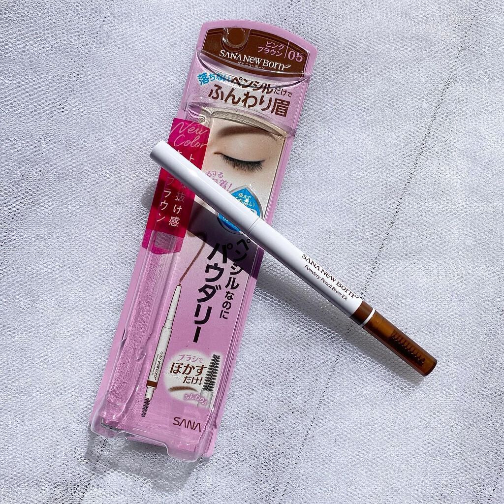 パウダリーペンシルブロウEX 05：ピンクブラウン/サナ ニューボーン/アイブロウペンシルを使ったクチコミ（2枚目）