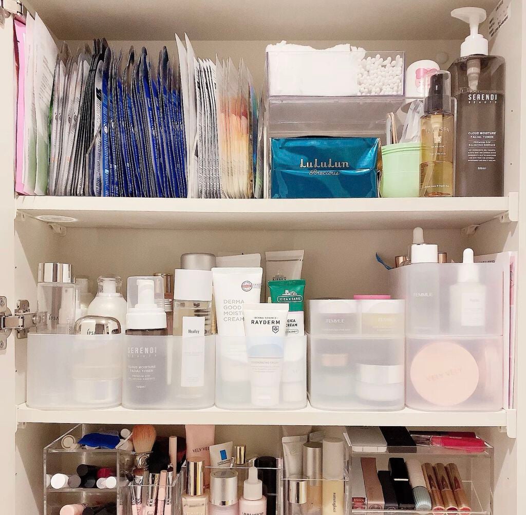 ポリプロピレン メイクボックス 1/2 横ハーフ/無印良品/化粧ポーチを使ったクチコミ(2枚目)