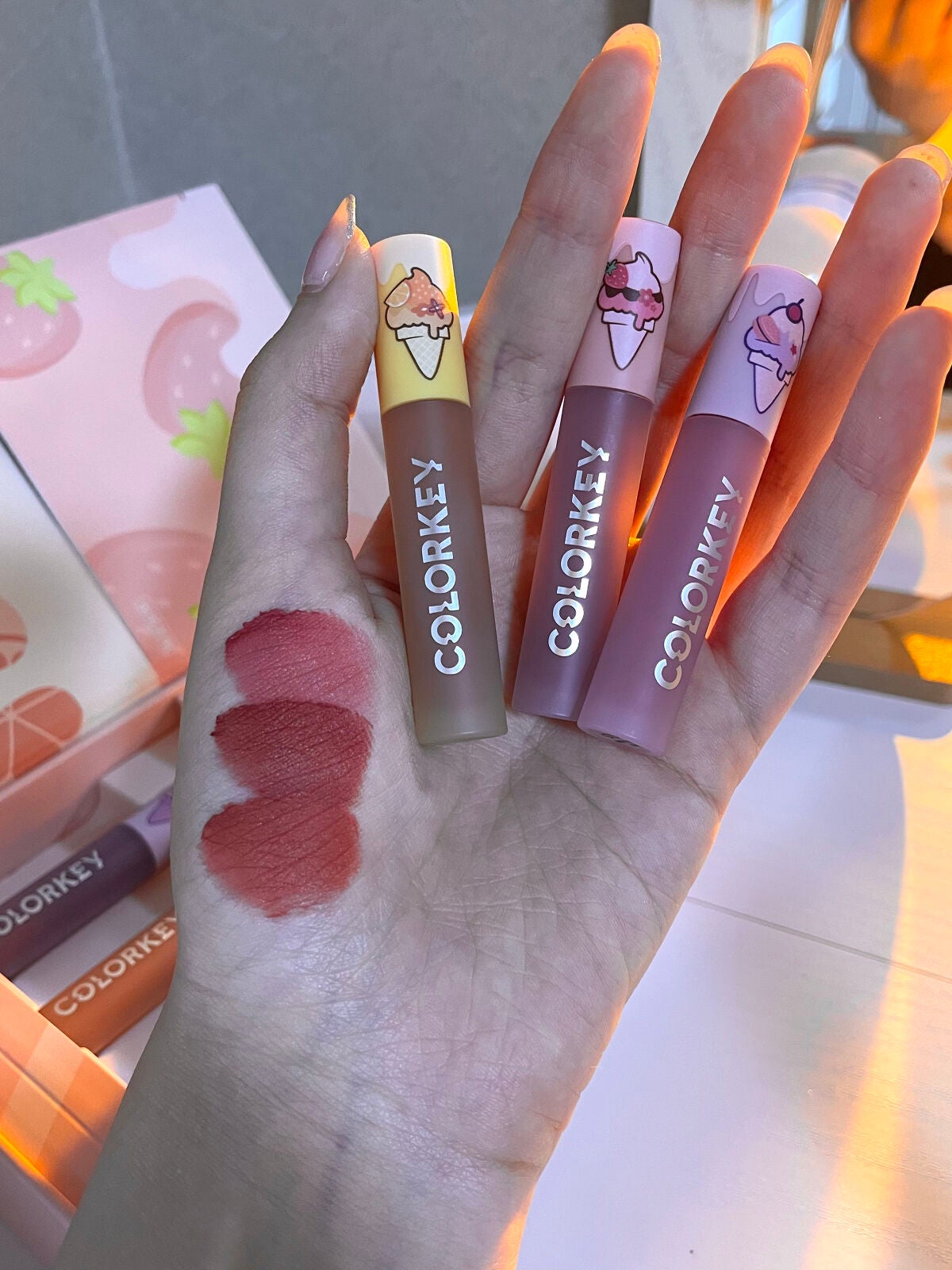 コールドスイーツ リップティント MINIリップボックス/COLORKEY/リップグロスを使ったクチコミ(6枚目)