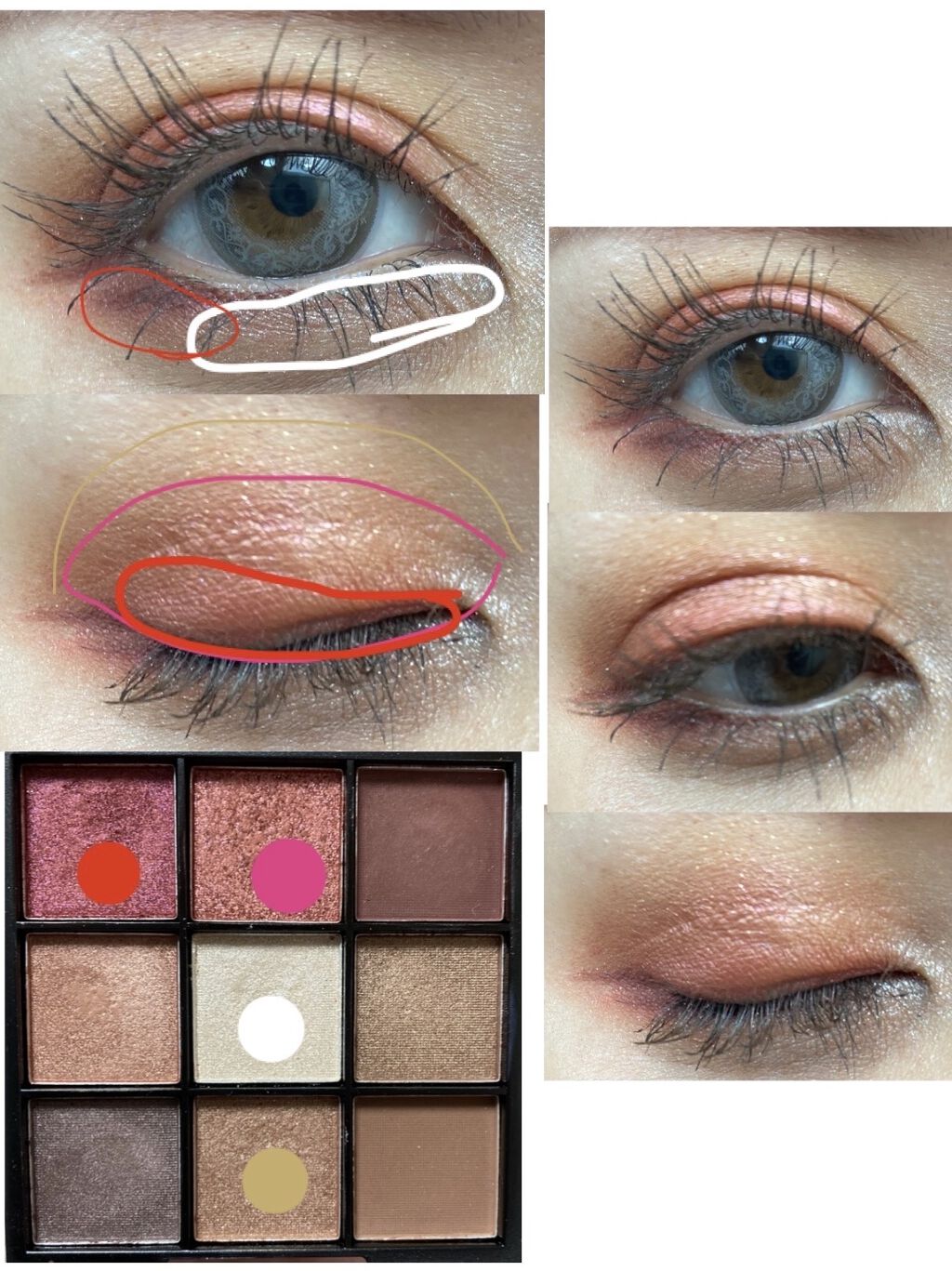 UR GLAM　BLOOMING EYE COLOR PALETTE/U R GLAM/アイシャドウパレットを使ったクチコミ（2枚目）