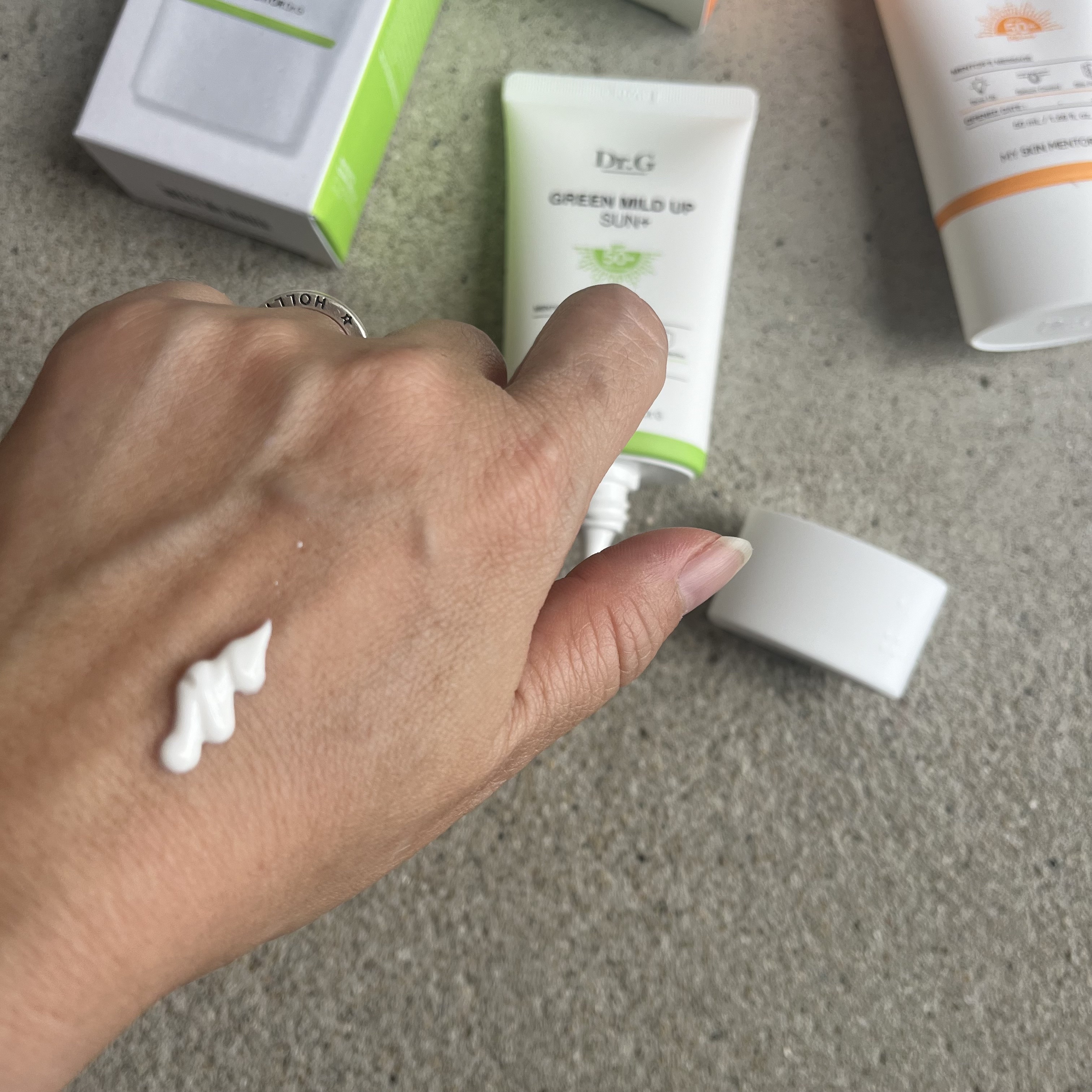 グリーンマイルドアップサンプラス/Dr.G/日焼け止めクリームを使ったクチコミ（2枚目）
