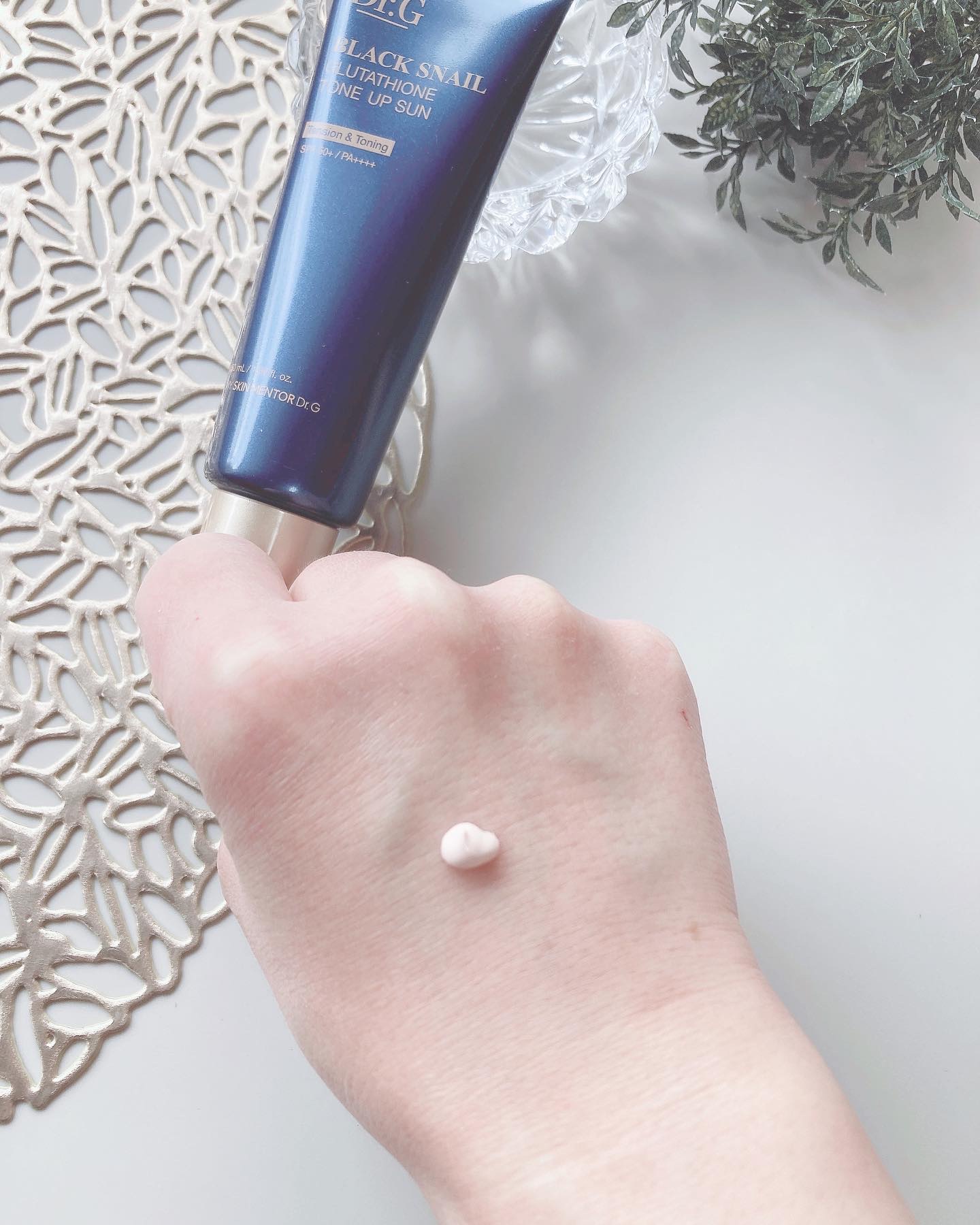ブラックスネイルグルタチオントーンアップサン/Dr.G/日焼け止めクリームを使ったクチコミ（3枚目）