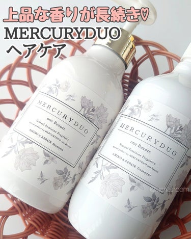 アパレルブランドMERCURYDUO発のヘアケア✨
さすがアパレルブランド、まずボトルのデザインがかわいい〜♡♡

シャンプーはぷるんとしたテクスチャーで、垂れにくく使いやすい！泡立ちもよくて文句なし◎